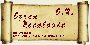 Ozren Mićalović vizit kartica